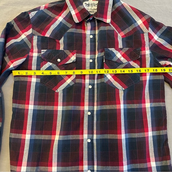 Levi's Classic Plaid Western Shirt - Men's S - Picture 3 of 9
